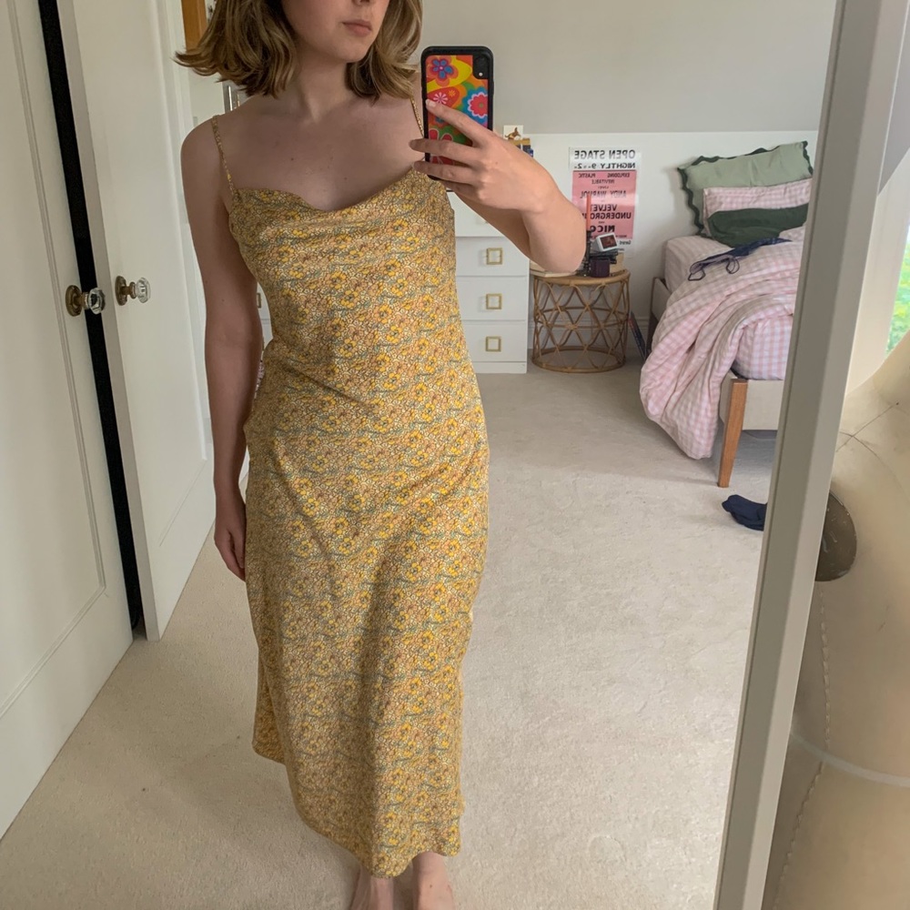Urban Outfitters 70s style floral slip midi dress